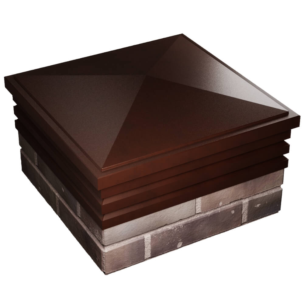 Колпак Zking Бона ХайТек Коричневый на столб 2х2 кирпича (513х513мм) в Белгороде фото