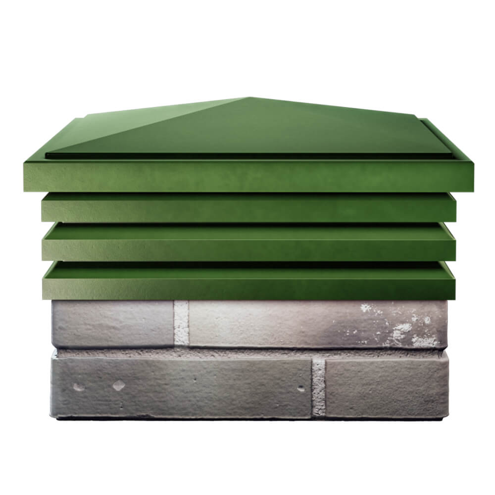 Колпак Zking Бона ХайТек Зеленый на столб 1.5х1.5 кирпича (385х385мм) Белгород фото