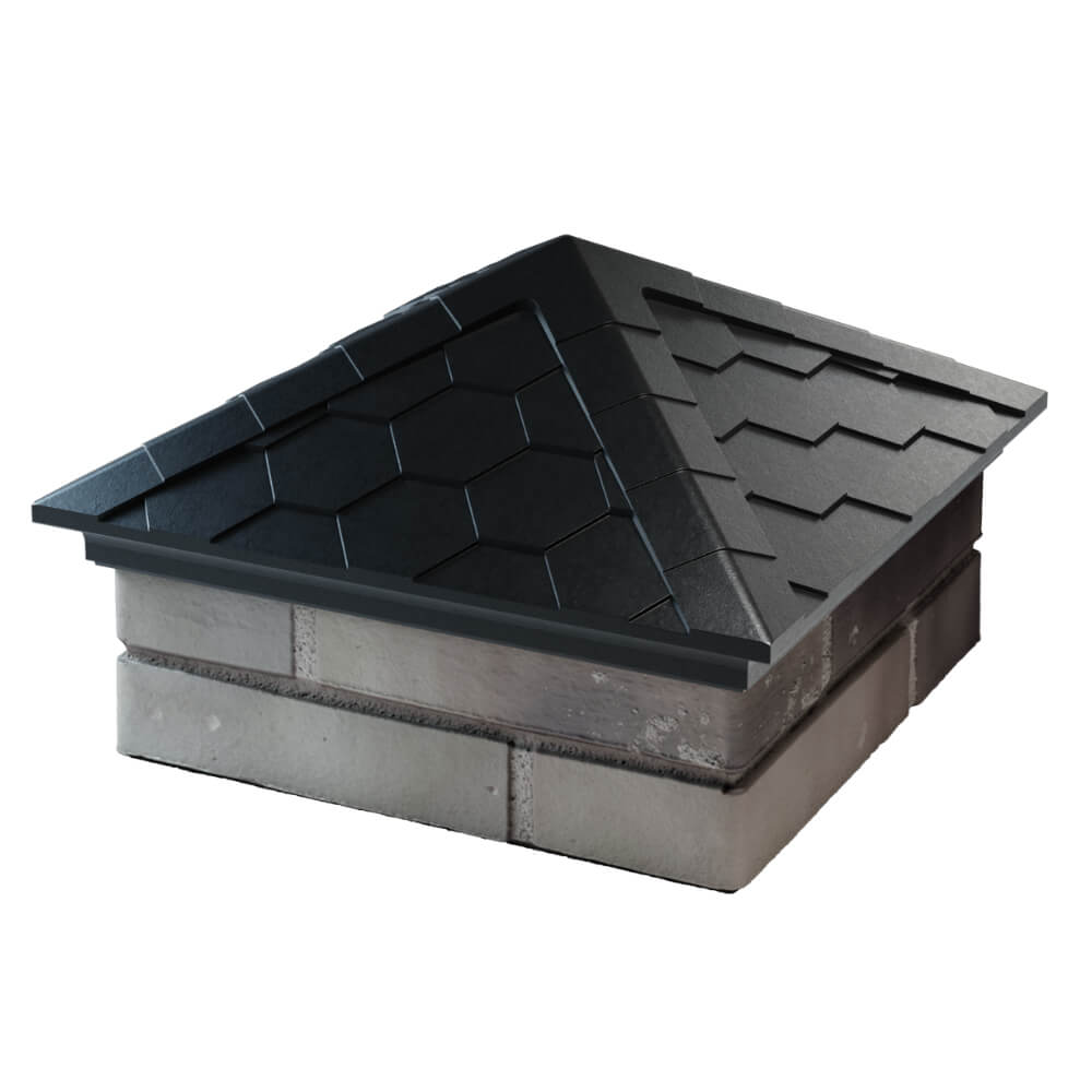 Колпак Zking Эверест Черный на столб 1.5х1.5 кирпича (390х390мм) в Белгороде фото