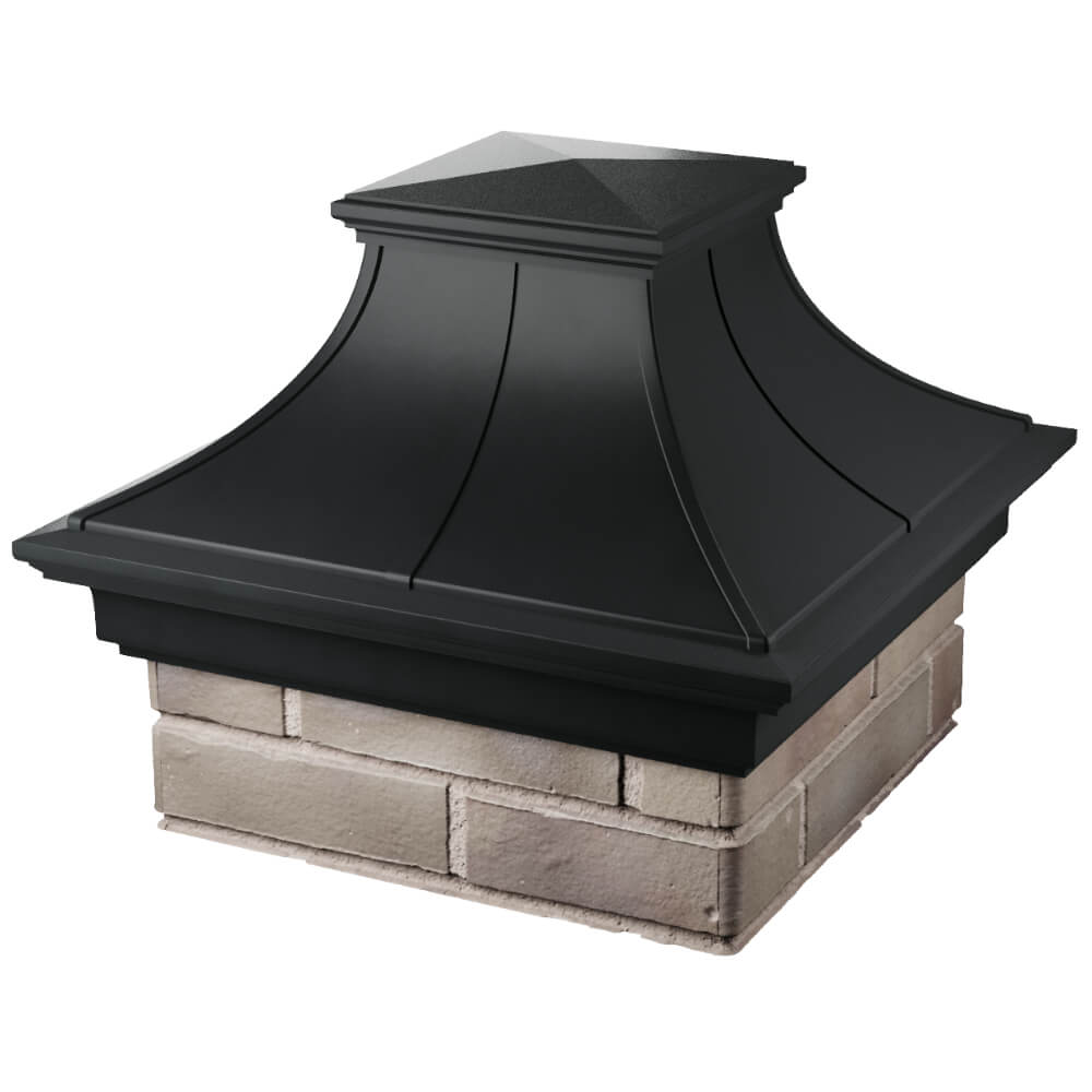 Колпак Zking Монблан Премиум Черный на столб 1.5х1.5 кирпича (385х385мм) в Белгороде фото