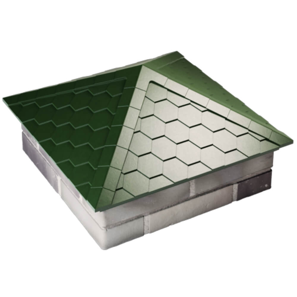 Колпак Zking Эверест Зеленый на столб 2х2 кирпича (535х535мм) Белгород фото