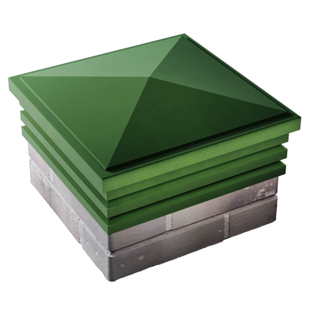 Колпак Zking Бона ХайТек Зеленый на столб 1.5х1.5 кирпича (385х385мм) в Белгороде фото