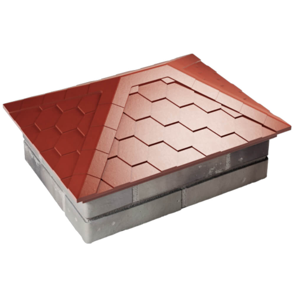 Колпак Zking Эверест Красный на столб 2х1.5 кирпича (520х390мм) Белгород фото