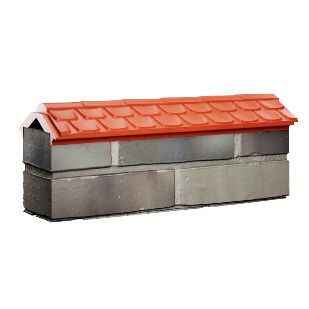 Парапет Zking Эльбрус Красный с посадкой на 0.5 кирпича (130мм) Белгород фото