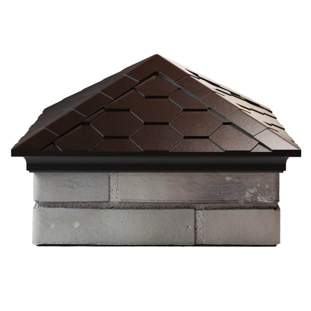 Колпак Zking Эверест Коричневый на столб 1.5х1.5 кирпича (390х390мм) Белгород фото