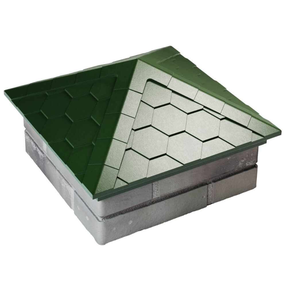 Колпак Zking Эверест Зеленый на столб 1.5х1.5 кирпича (390х390мм) в Белгороде фото