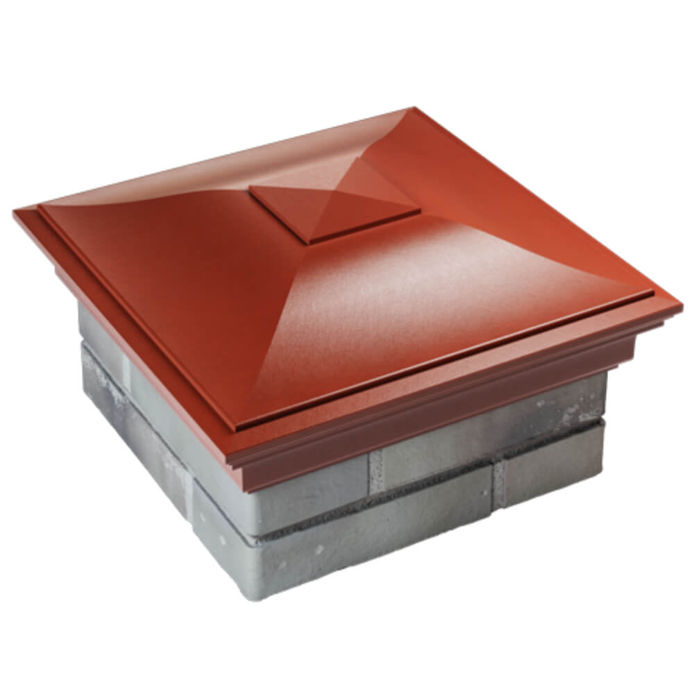 Колпак Zking Монблан Красный на столб 1.5х1.5 кирпича (385х385мм) в Белгороде фото