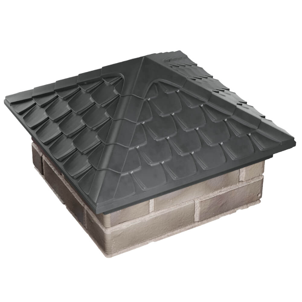 Колпак Zking Эльбрус Серый на столб 1.5х1.5 кирпича (385х385мм) в Белгороде фото