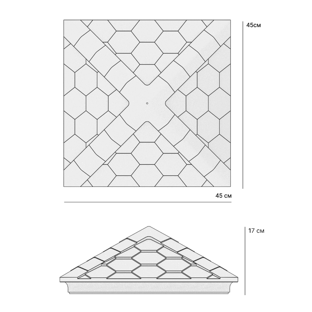Колпак Zking Эверест Черный на столб 1.5х1.5 кирпича (390х390мм) в Белгороде фото