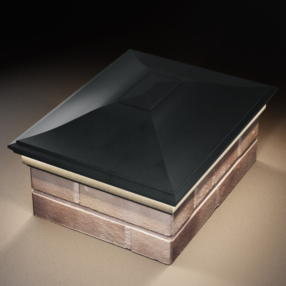 Колпак Zking Монблан Черный на столб 2х1.5 кирпича (515х385мм) c подсветкой в Белгороде фото