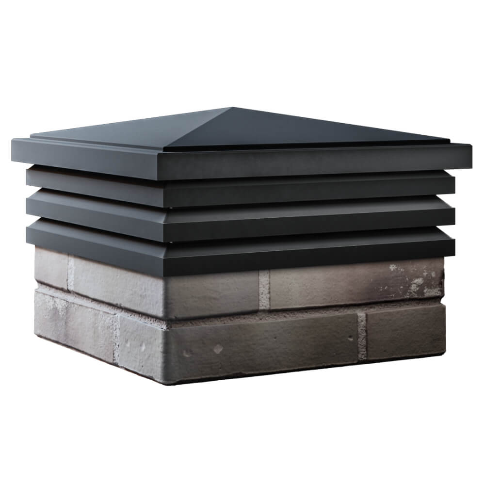 Колпак Zking Бона ХайТек Черный на столб 1.5х1.5 кирпича (385х385мм) в Белгороде фото