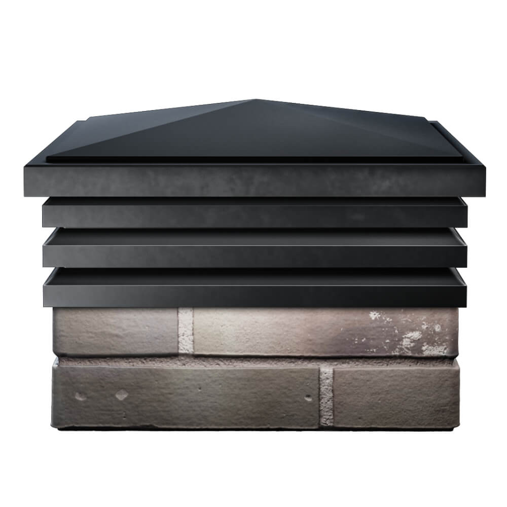 Колпак Zking Бона ХайТек Черный на столб 1.5х1.5 кирпича (385х385мм) Белгород фото