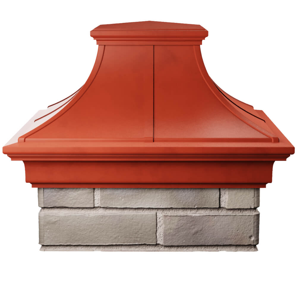 Колпак Zking Монблан Премиум Красный на столб 1.5х1.5 кирпича (385х385мм) Белгород фото