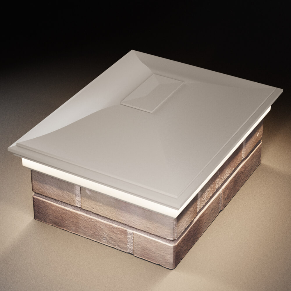 Колпак Zking Монблан Бежевый на столб 2х1.5 кирпича (515х385мм) c подсветкой в Белгороде фото