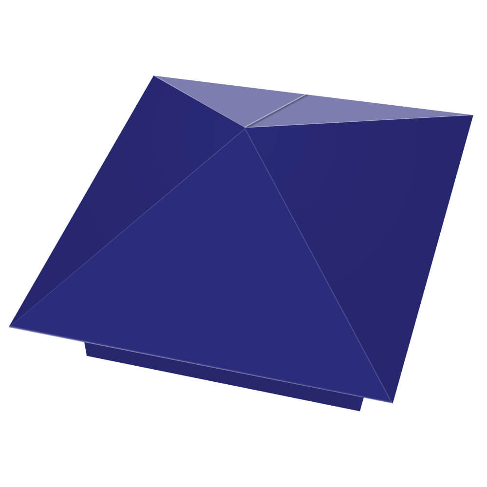 Колпак металлический 400х400мм RAL5002 Синий Ультрамарин заборный Белгород фото