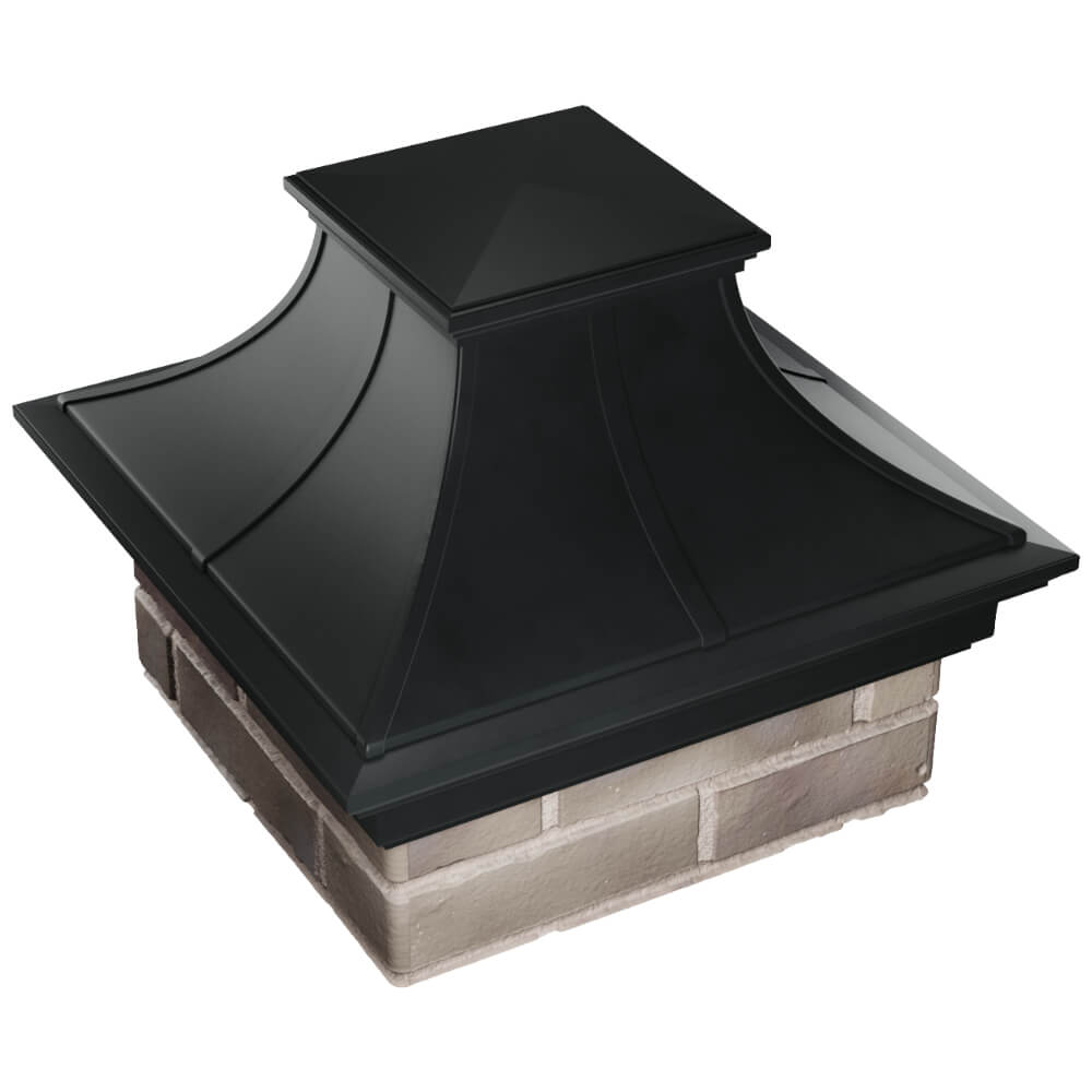 Колпак Zking Монблан Премиум Черный на столб 1.5х1.5 кирпича (385х385мм) в Белгороде фото