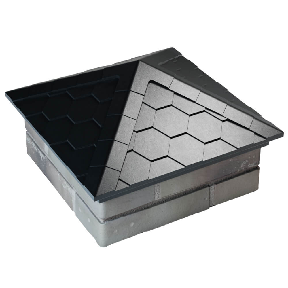 Колпак Zking Эверест Черный на столб 1.5х1.5 кирпича (390х390мм) в Белгороде фото