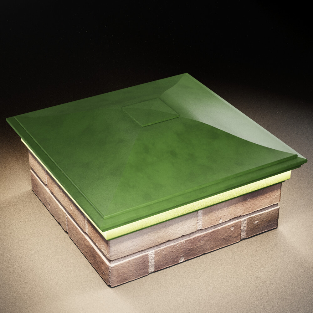 Колпак Zking Монблан Зеленый на столб 2х2 кирпича (515х515мм) c подсветкой в Белгороде фото