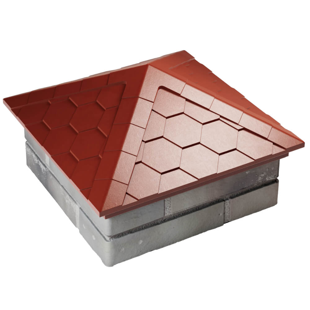Колпак Zking Эверест Красный на столб 1.5х1.5 кирпича (390х390мм) в Белгороде фото