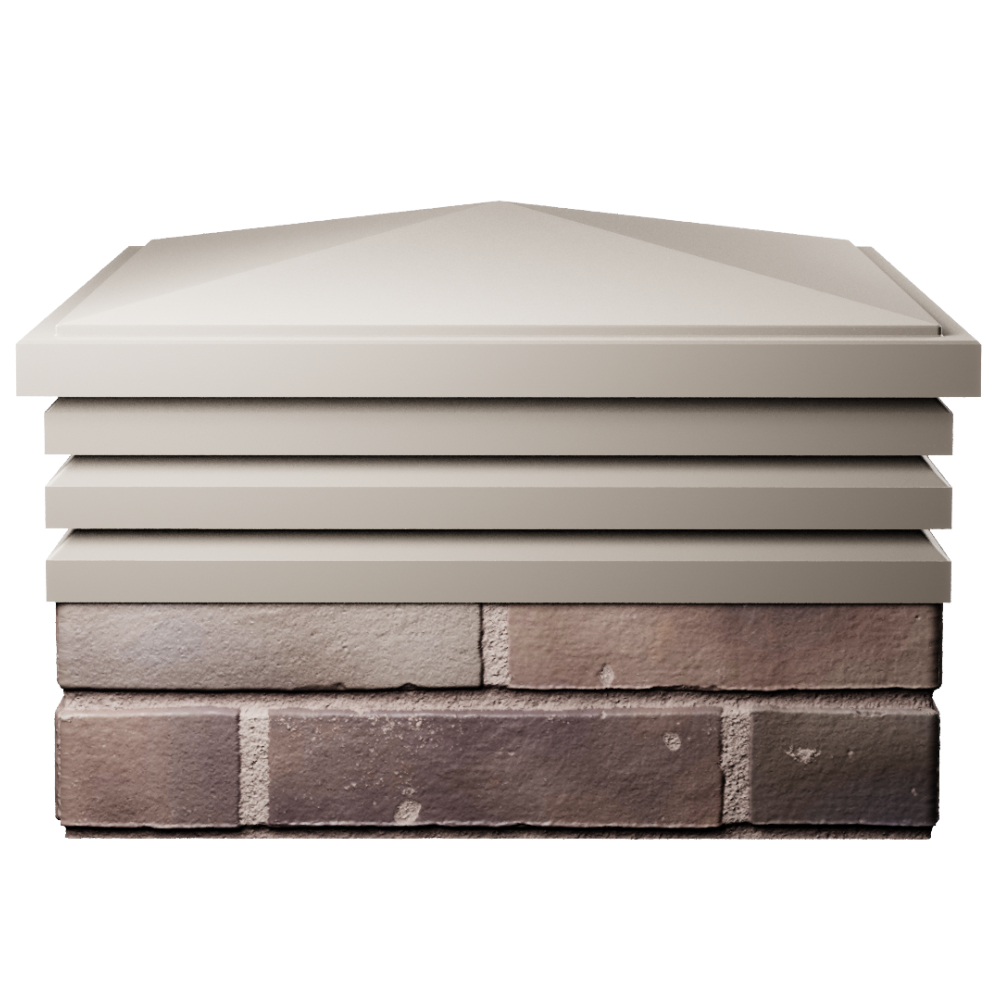 Колпак Zking Бона ХайТек Бежевый на столб 2х2 кирпича (513х513мм) Белгород фото