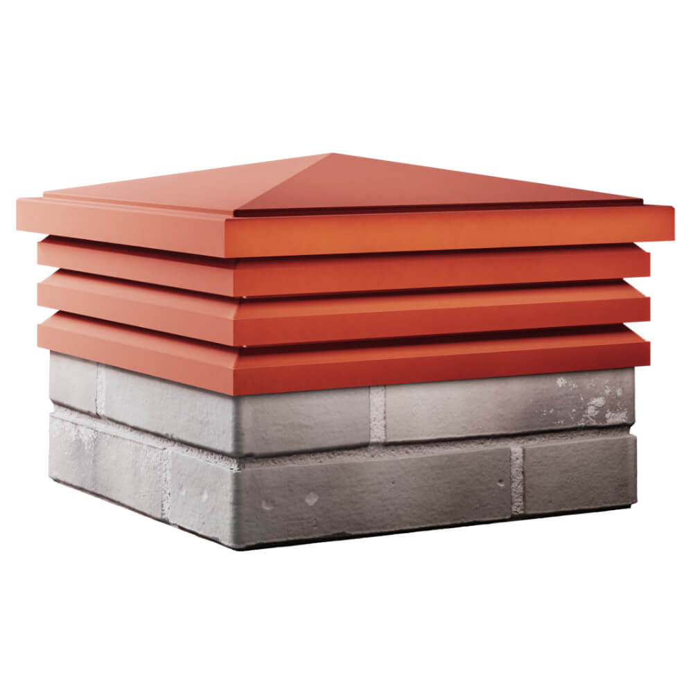 Колпак Zking Бона ХайТек Красный на столб 1.5х1.5 кирпича (385х385мм) в Белгороде фото