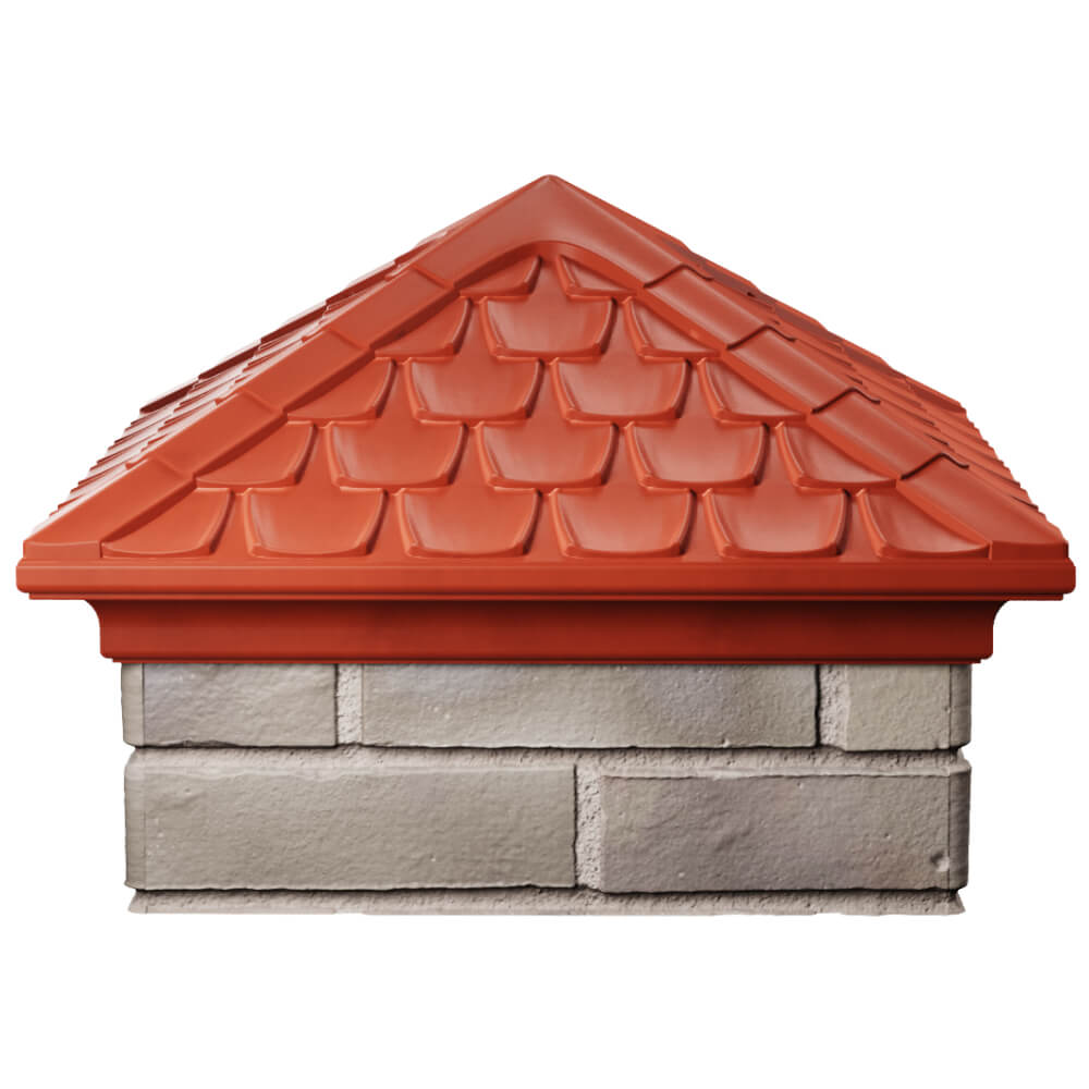 Колпак Zking Эльбрус Красный на столб 1.5х1.5 кирпича (385х385мм) Белгород фото