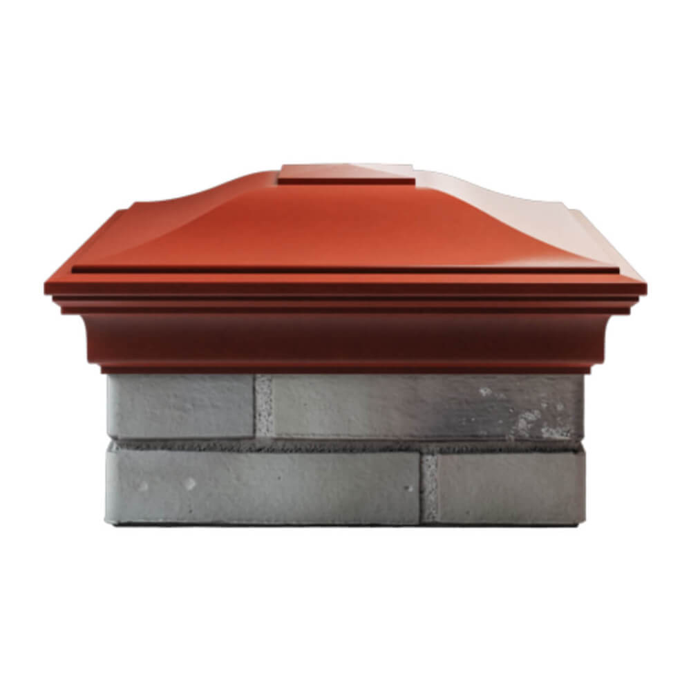 Колпак Zking Монблан Красный на столб 1.5х1.5 еврокирпича 0.7НФ (355х355мм) Белгород фото