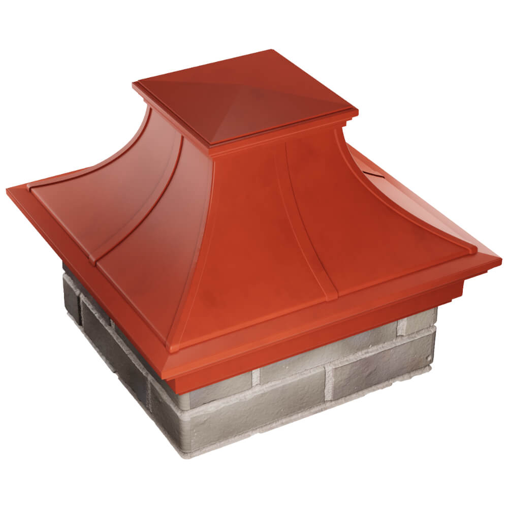 Колпак Zking Монблан Премиум Красный на столб 1.5х1.5 кирпича (385х385мм) в Белгороде фото
