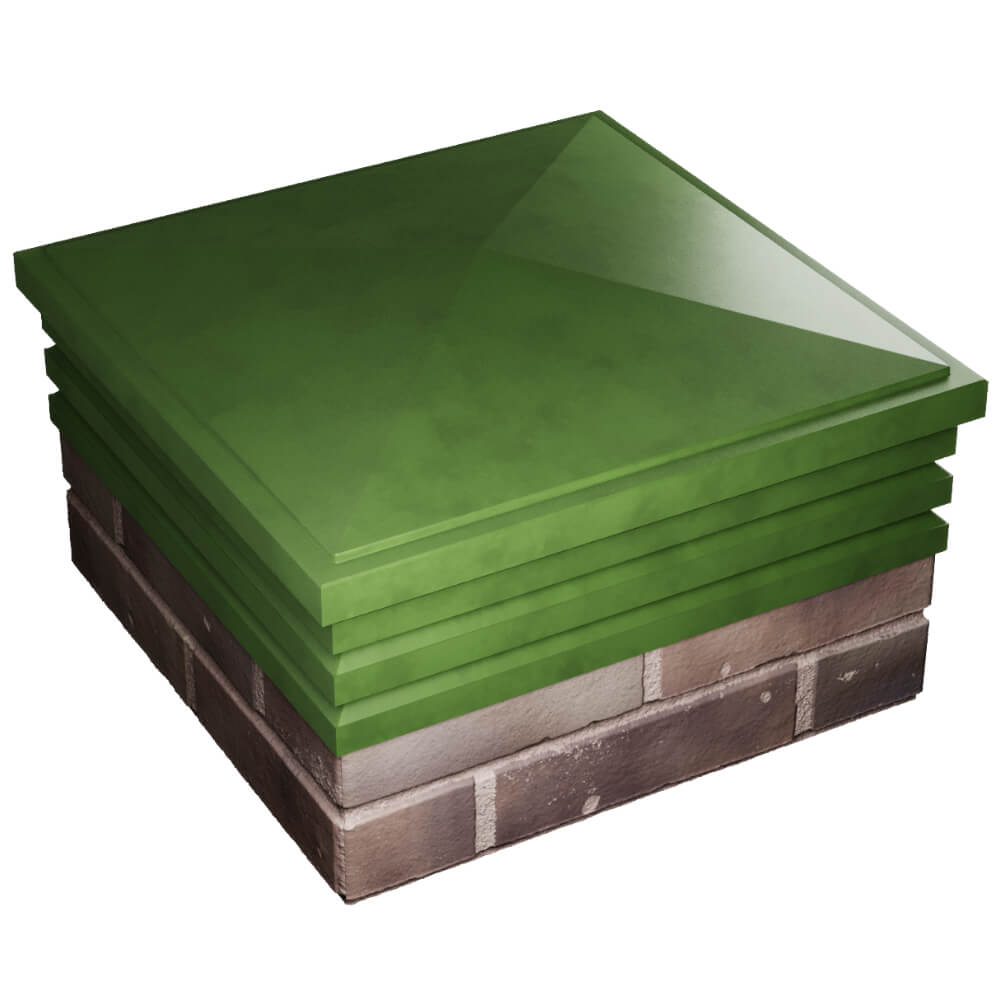 Колпак Zking Бона ХайТек Зеленый на столб 2х2 кирпича (513х513мм) в Белгороде фото