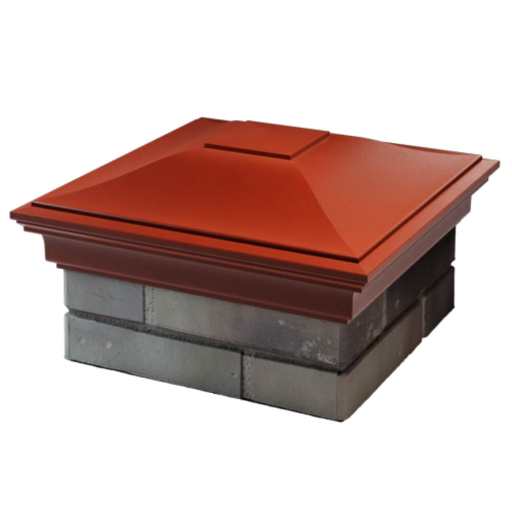 Колпак Zking Монблан Красный на столб 1.5х1.5 кирпича (385х385мм) в Белгороде фото