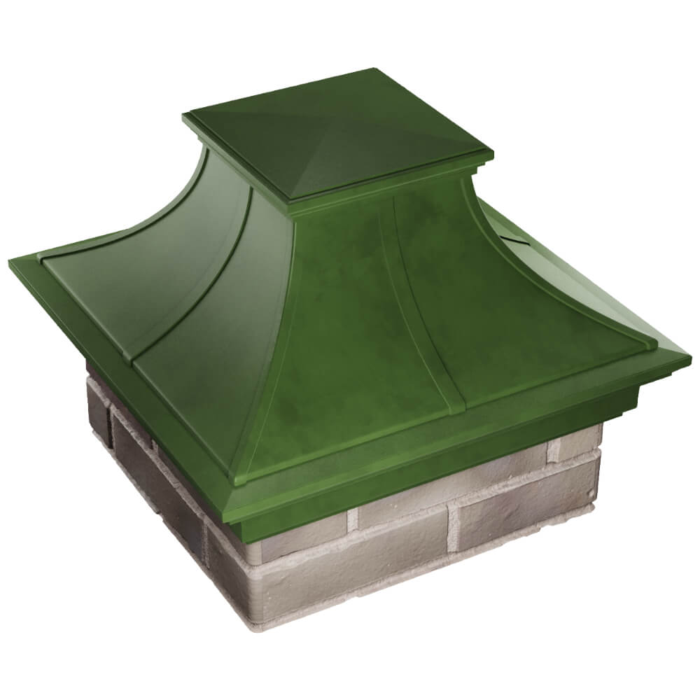 Колпак Zking Монблан Премиум Зеленый на столб 1.5х1.5 кирпича (385х385мм) в Белгороде фото