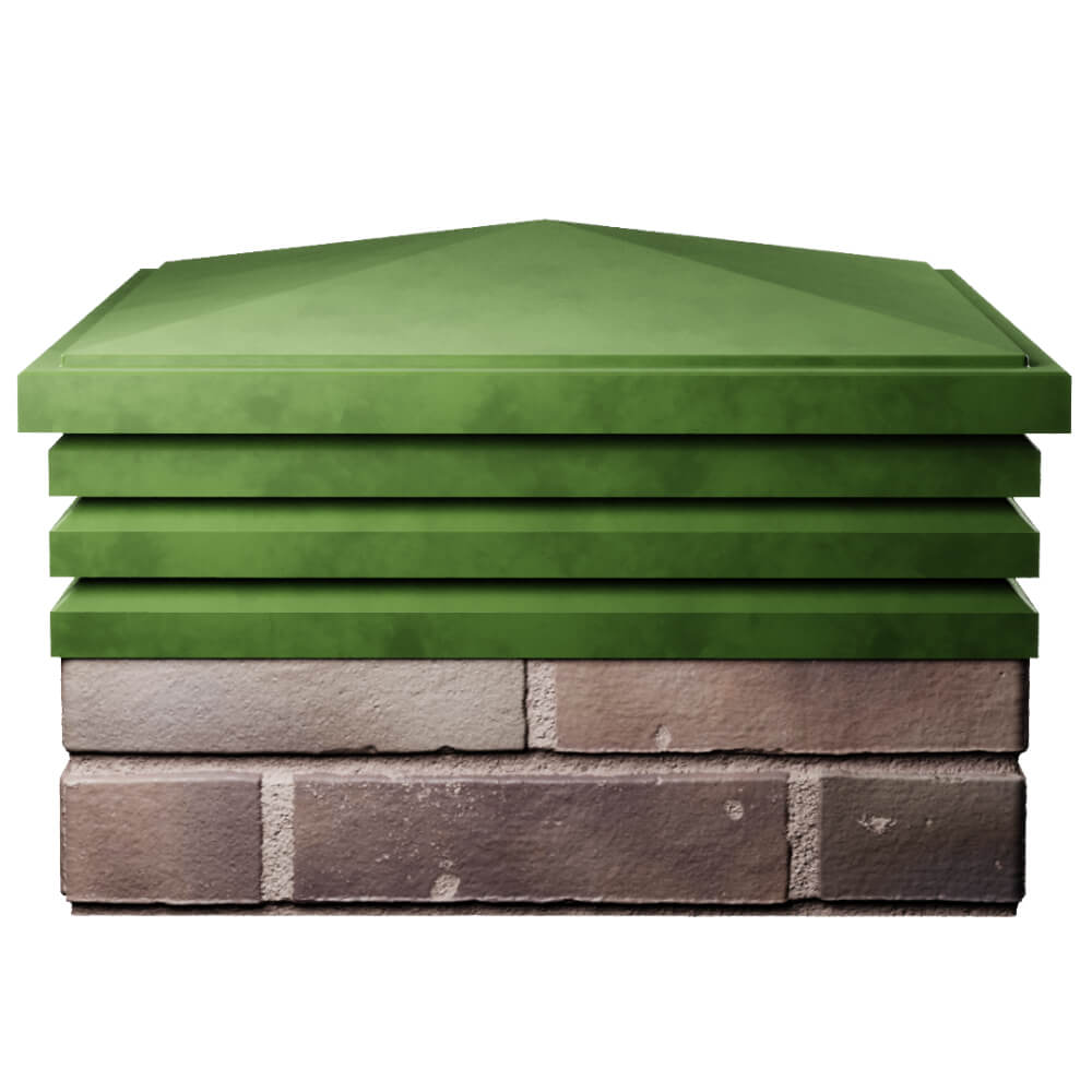 Колпак Zking Бона ХайТек Зеленый на столб 2х2 кирпича (513х513мм) Белгород фото