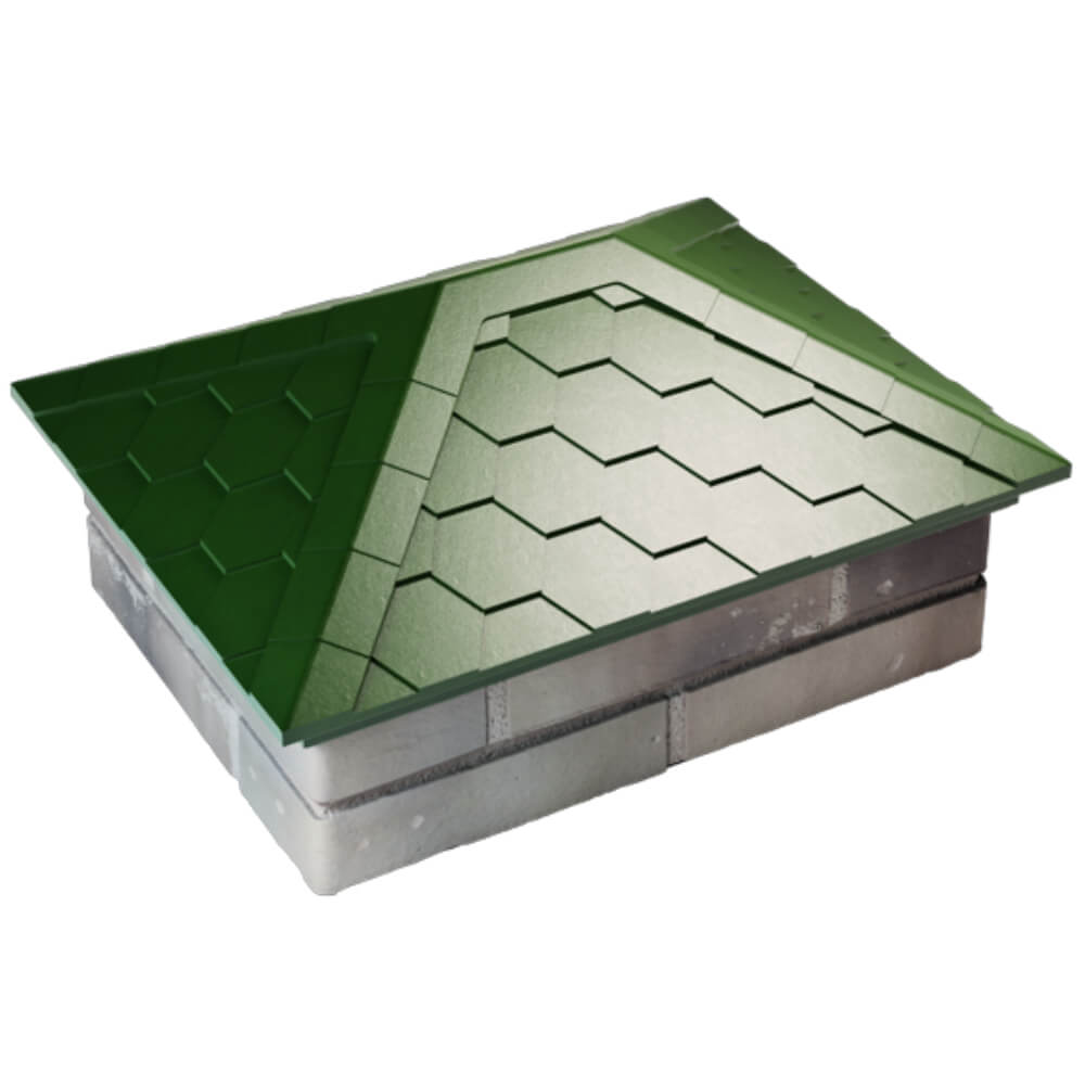 Колпак Zking Эверест Зеленый на столб 2х1.5 кирпича (520х390мм) Белгород фото