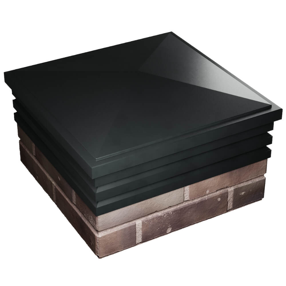 Колпак Zking Бона ХайТек Черный на столб 2х2 кирпича (513х513мм) в Белгороде фото