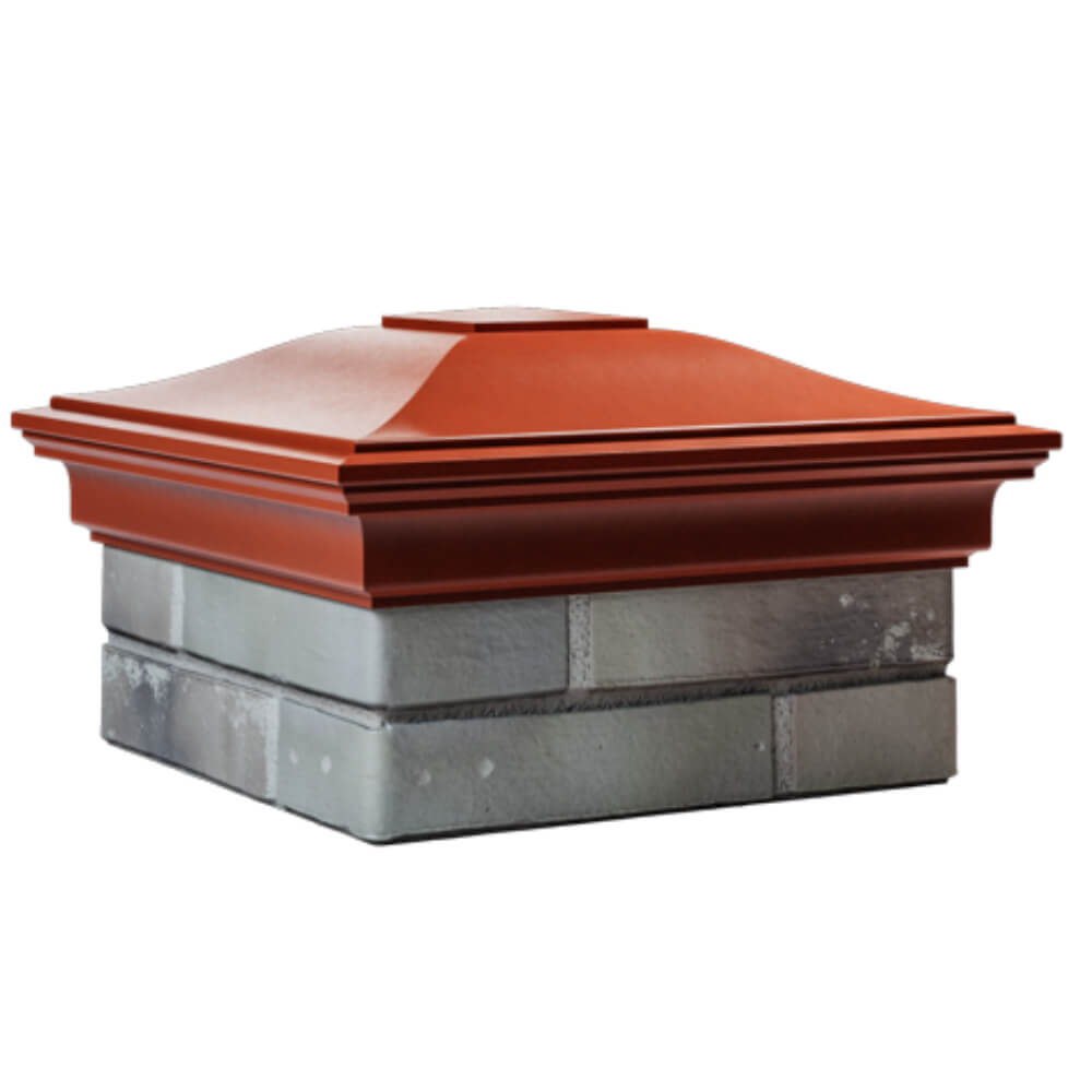 Колпак Zking Монблан Красный на столб 1.5х1.5 кирпича (385х385мм) в Белгороде фото