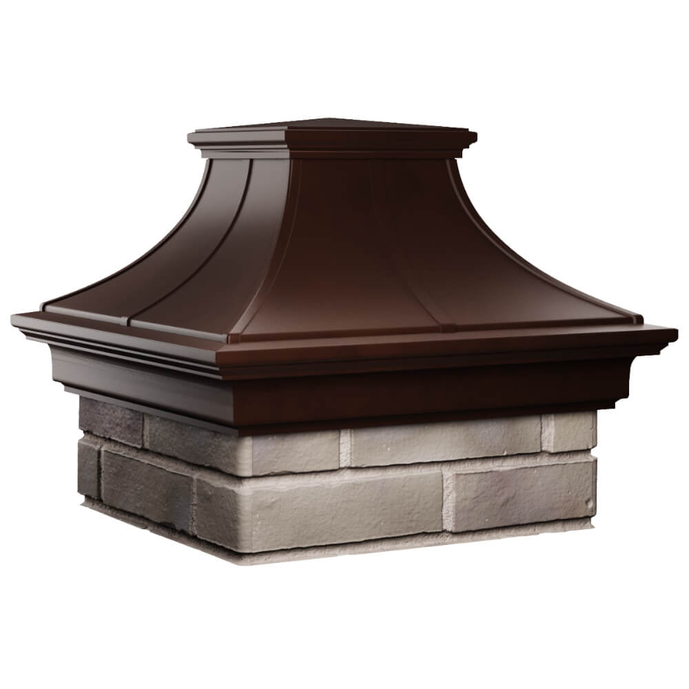 Колпак Zking Монблан Премиум Коричневый на столб 1.5х1.5 кирпича (385х385мм) в Белгороде фото