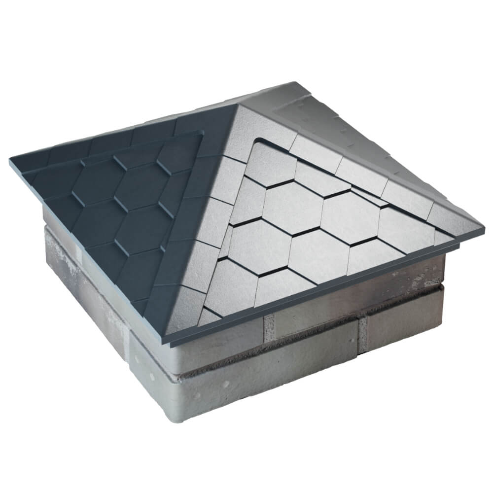 Колпак Zking Эверест Серый на столб 1.5х1.5 кирпича (390х390мм) в Белгороде фото