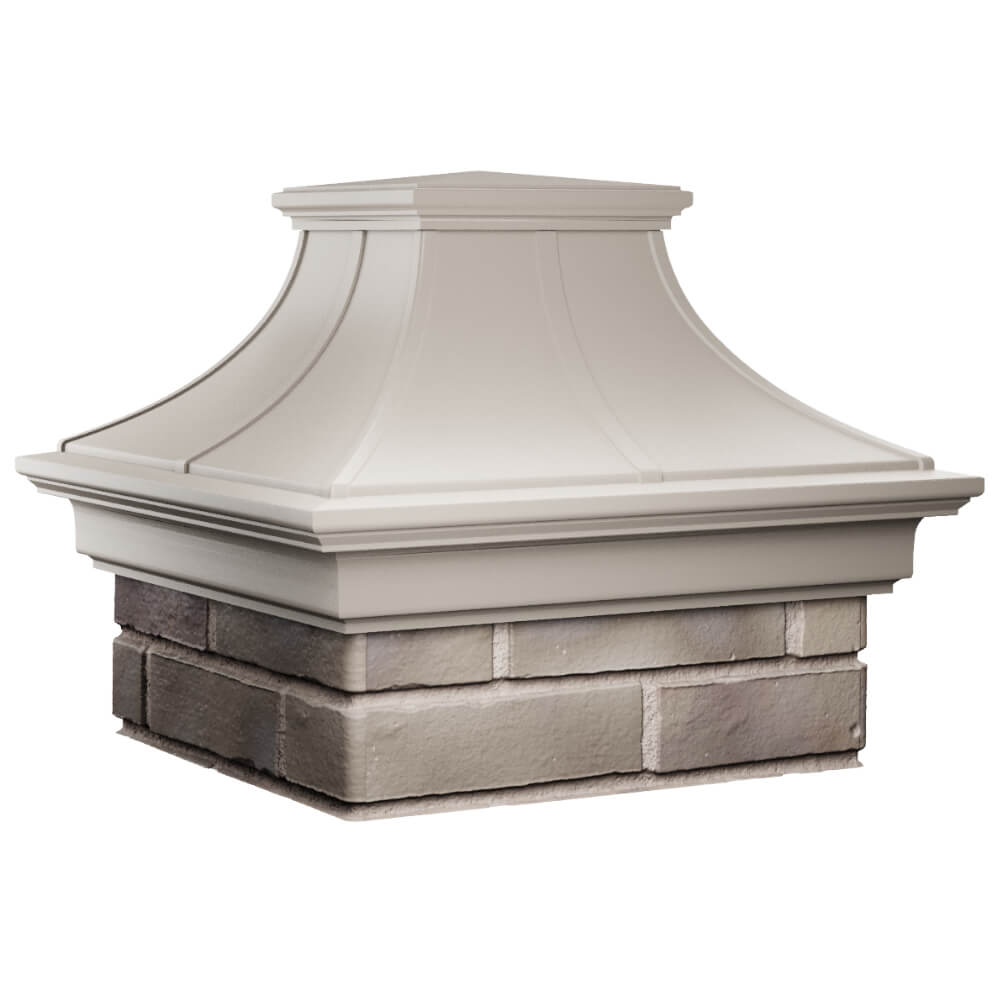 Колпак Zking Монблан Премиум Бежевый на столб 1.5х1.5 кирпича (385х385мм) в Белгороде фото
