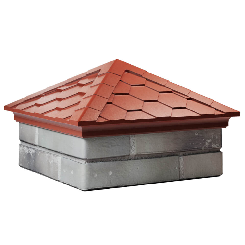 Колпак Zking Эверест Красный на столб 1.5х1.5 кирпича (390х390мм) в Белгороде фото