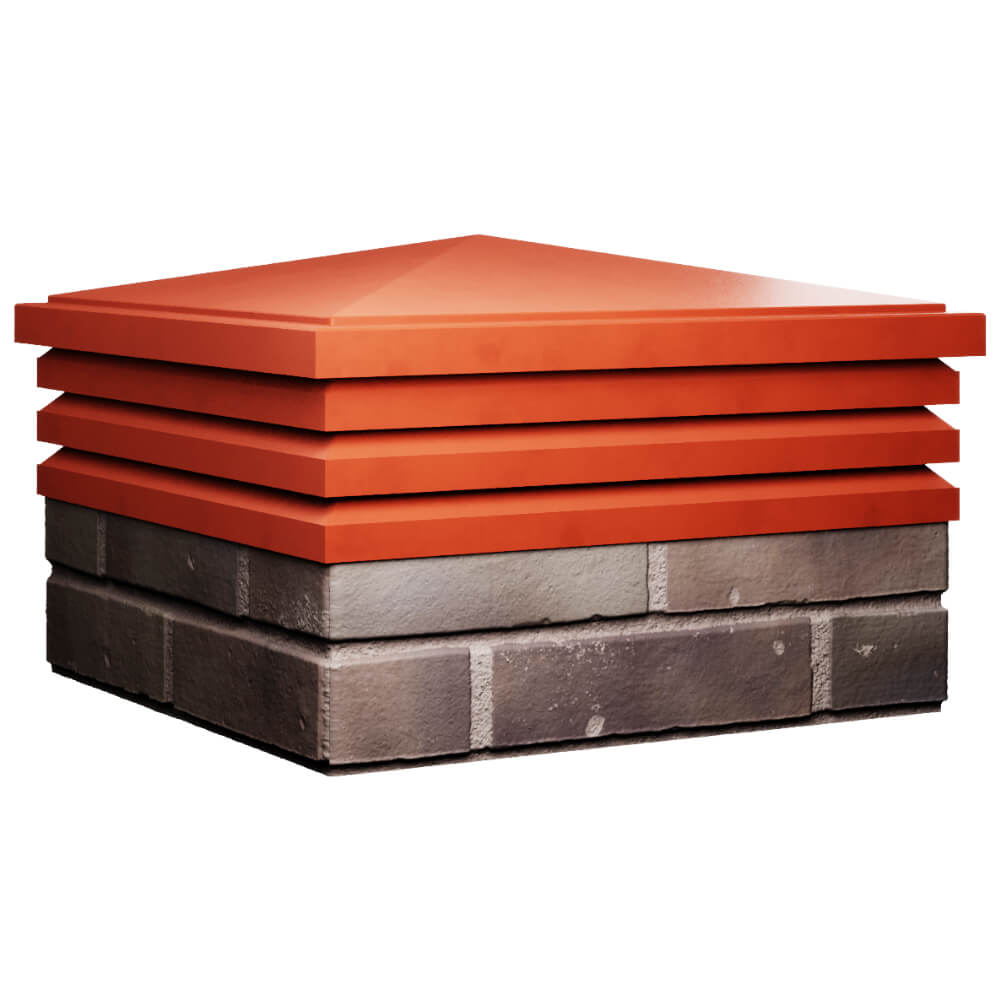 Колпак Zking Бона ХайТек Красный на столб 2х2 кирпича (513х513мм) в Белгороде фото