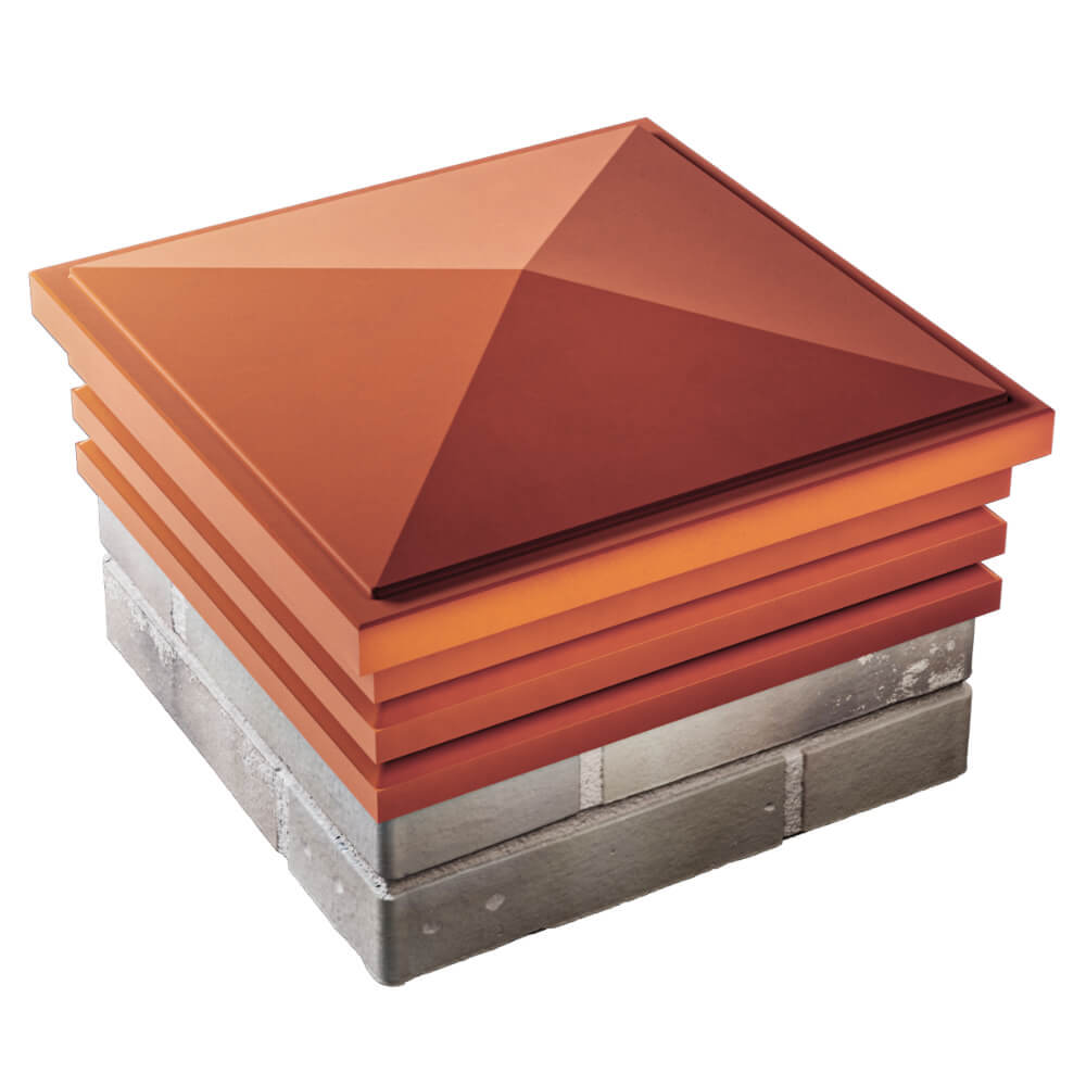 Колпак Zking Бона ХайТек Красный на столб 1.5х1.5 кирпича (385х385мм) в Белгороде фото