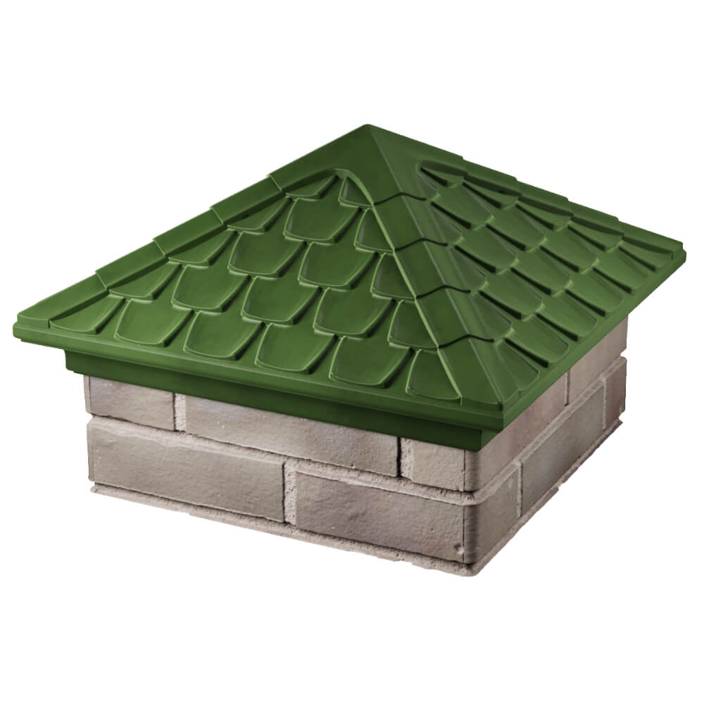 Колпак Zking Эльбрус Зеленый на столб 1.5х1.5 кирпича (385х385мм) в Белгороде фото