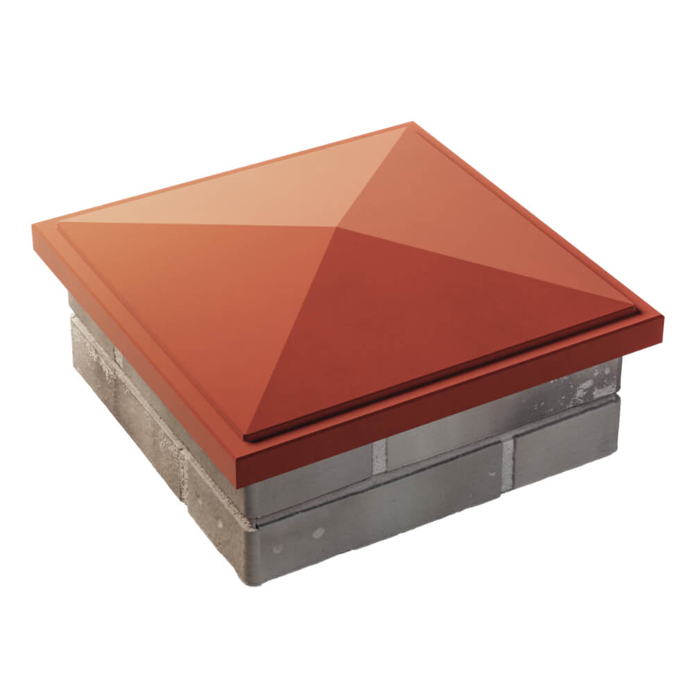 Колпак Zking БонаМоно Красный на столб 1.5х1.5 кирпича (385х385, 400х400мм) в Белгороде фото