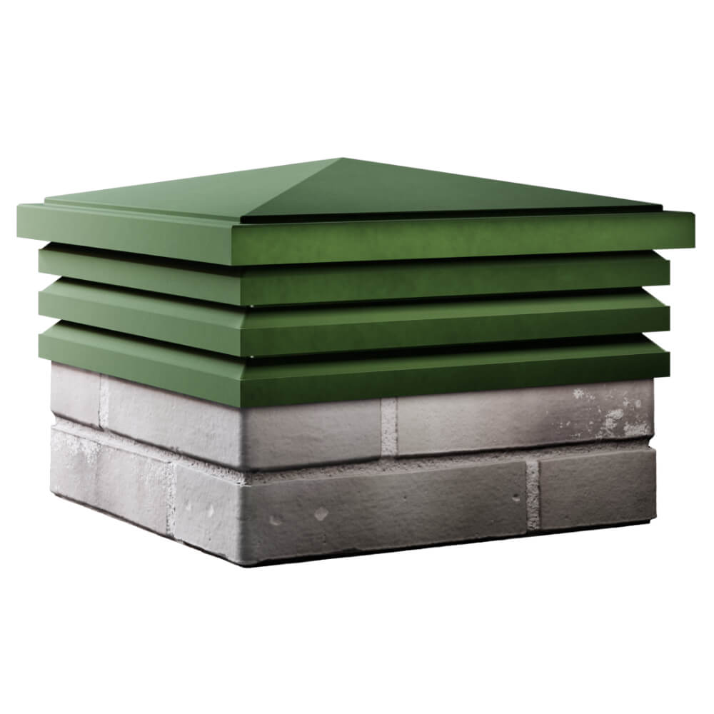 Колпак Zking Бона ХайТек Зеленый на столб 1.5х1.5 кирпича (385х385мм) в Белгороде фото