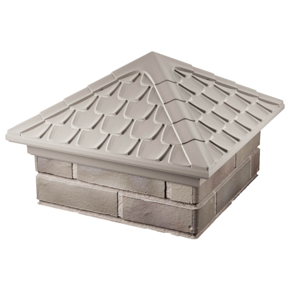 Колпак Zking Эльбрус Бежевый на столб 1.5х1.5 кирпича (385х385мм) в Белгороде фото