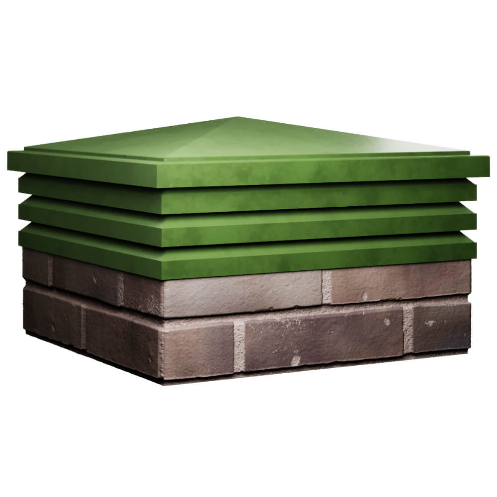 Колпак Zking Бона ХайТек Зеленый на столб 2х2 кирпича (513х513мм) в Белгороде фото