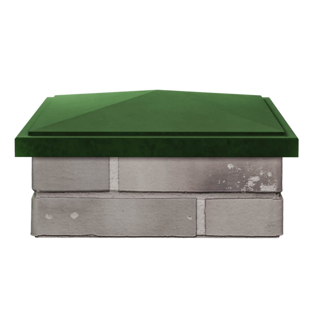 Колпак Zking БонаМоно Зеленый на столб 1.5х1.5 кирпича (385х385, 400х400мм) Белгород фото