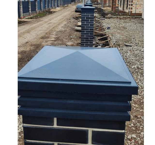 Колпак Zking Бона ХайТек Серый на столб 1.5х1.5 кирпича (385х385мм) в Белгороде фото