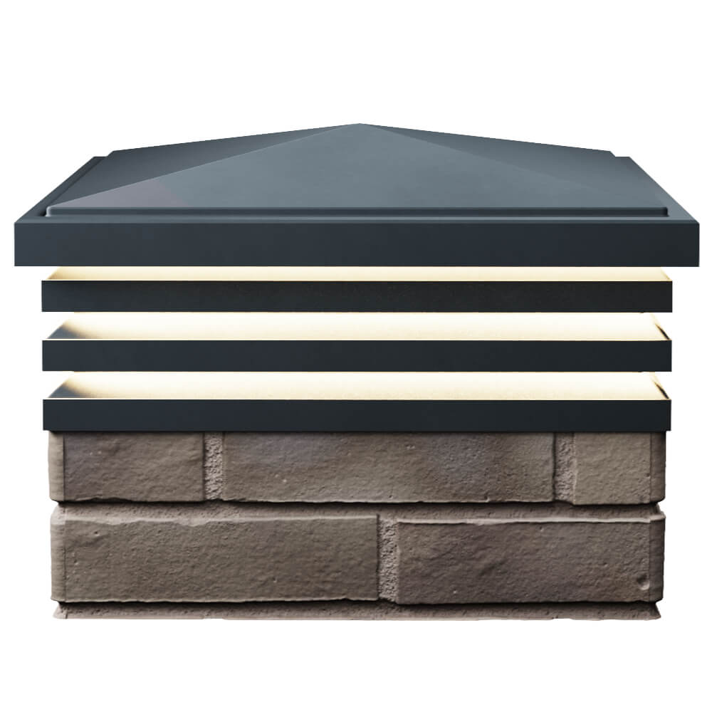 Колпак Zking Бона ХайТек Серый на столб 1.5х1.5 кирпича (385х385мм) с подсветкой в Белгороде фото