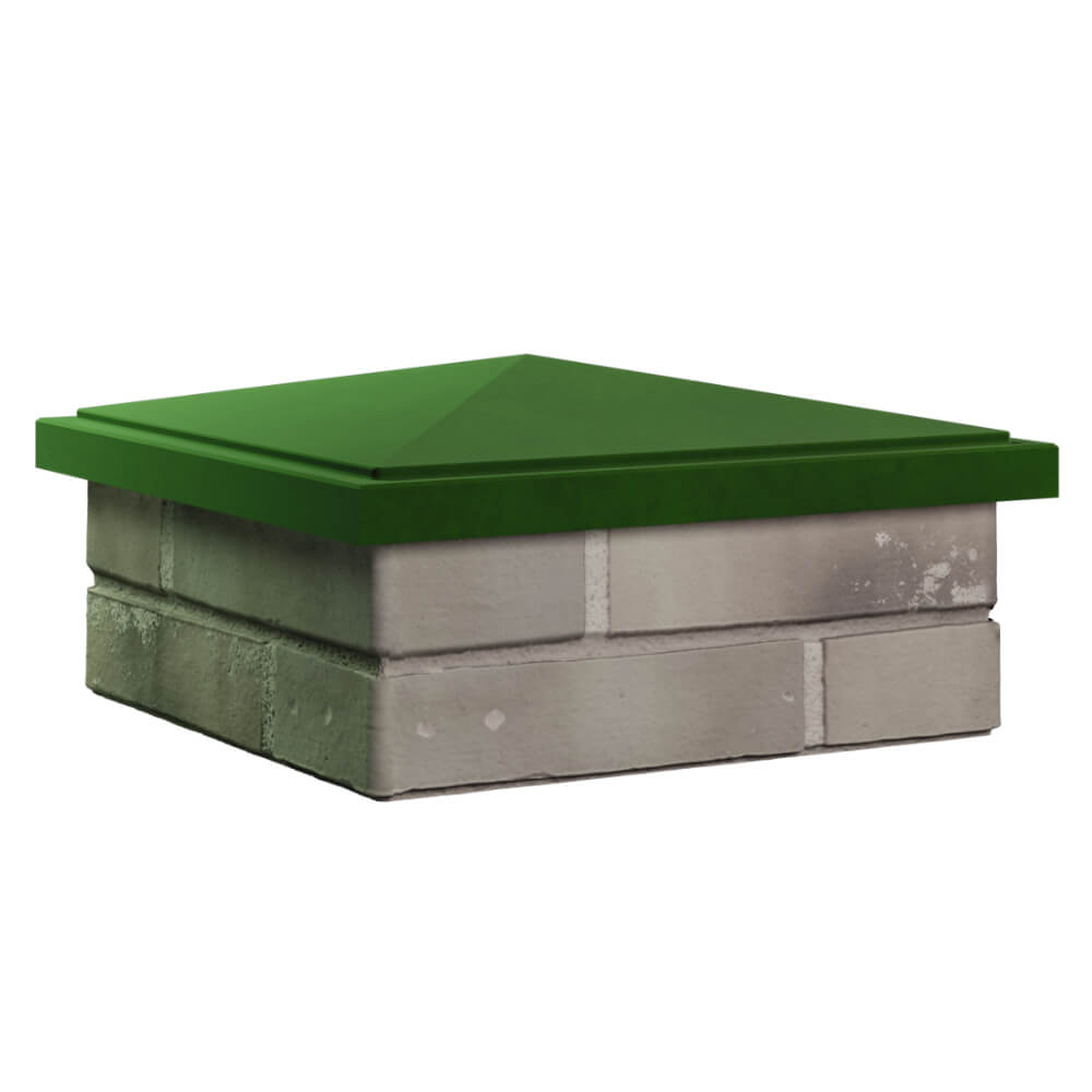 Колпак Zking БонаМоно Зеленый на столб 1.5х1.5 кирпича (385х385, 400х400мм) в Белгороде фото